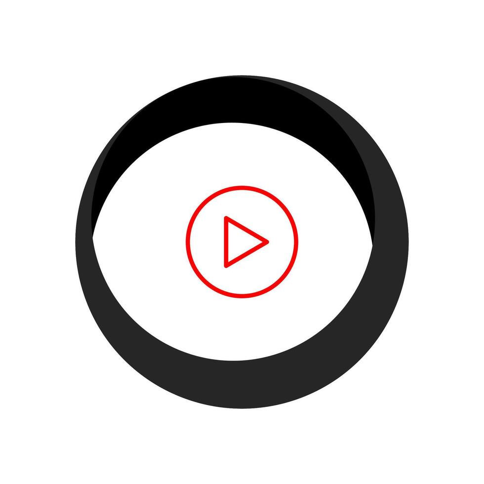 A black and red player icon on a white background vector