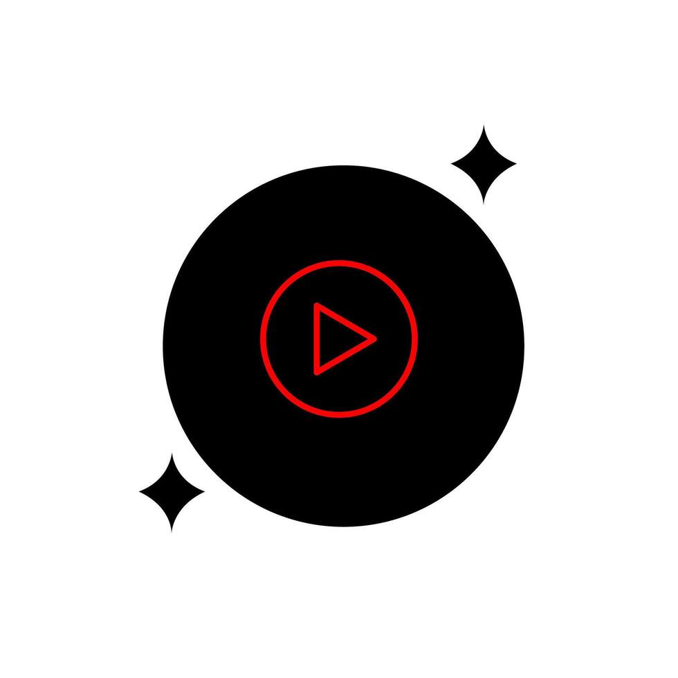 A black and red player icon on a white background vector
