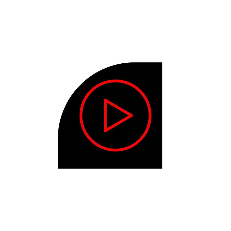 A red play button on a white background vector