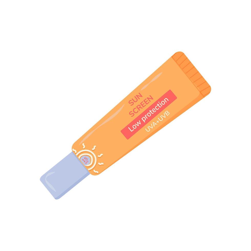 Sunscreen for lips. Lip care with sun protection. Balm, lipstick, lip gloss, oil stick. Packaging, bottle, tube. illustration in a simple style. vector