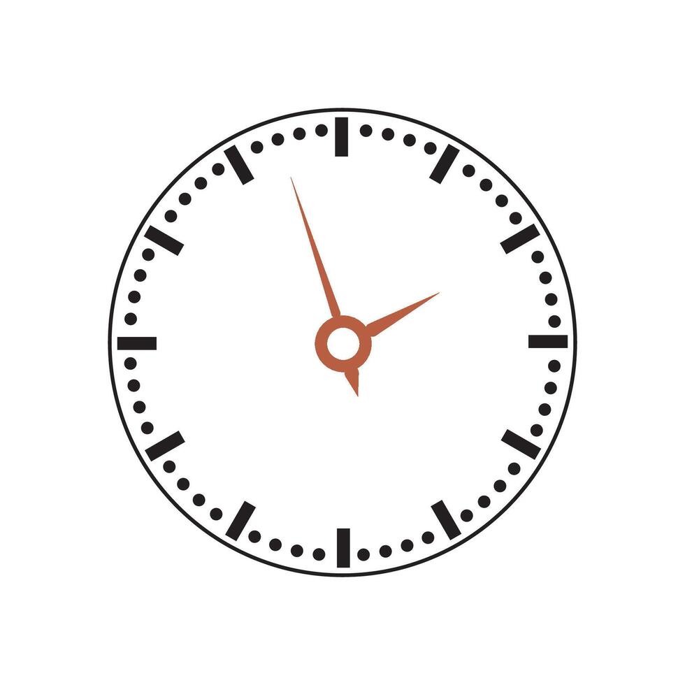 , Minimalist watch, round clocks and watch face. Classic black and white round wall clock isolated on white. vector