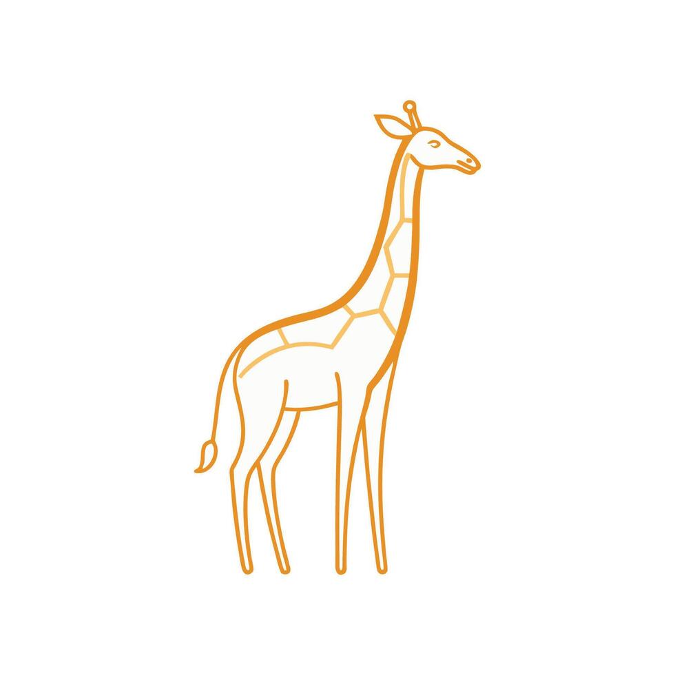 Elegant Giraffe Line Art black and white, eps10 vector
