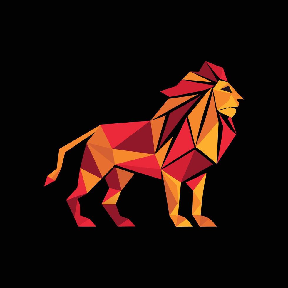 Majestic Angular Lion Geometric silhouette vector