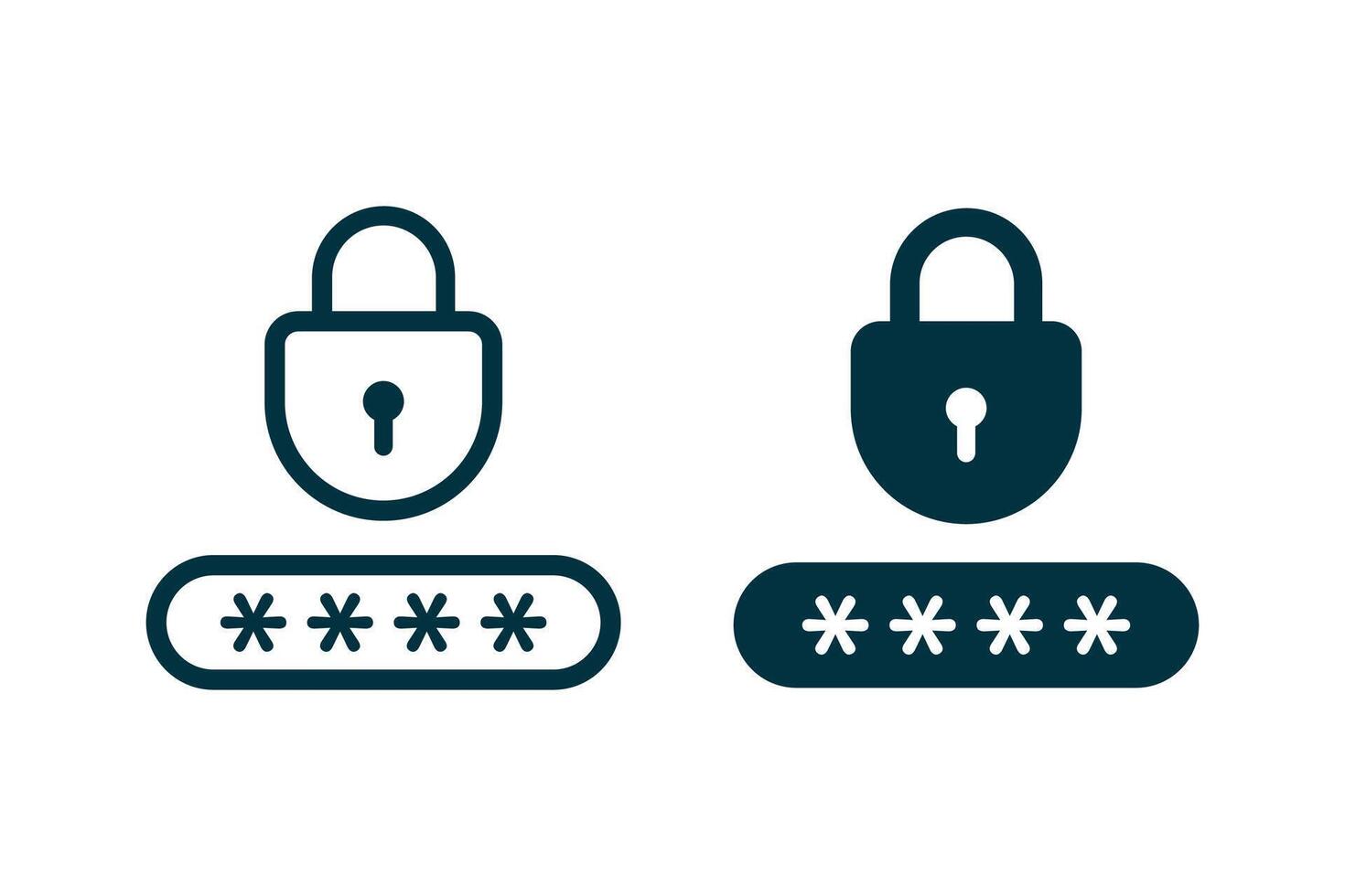 Security password icon in trendy flat and line style design. Padlock with password icon. Password symbol vector