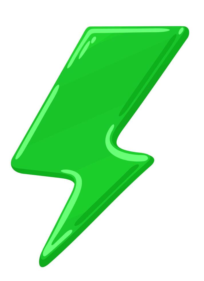 Green lightning bolt. Green energy symbol. isolated illustration vector
