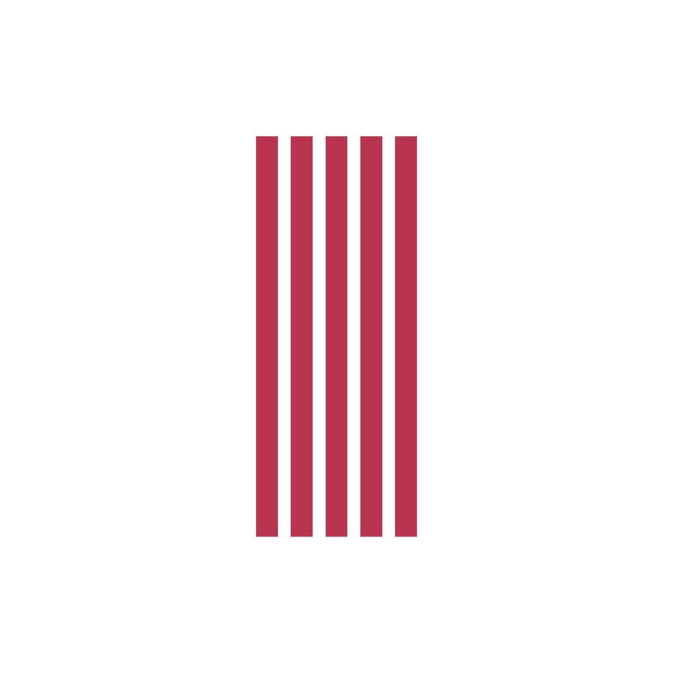 A red and white striped flag with a white background vector