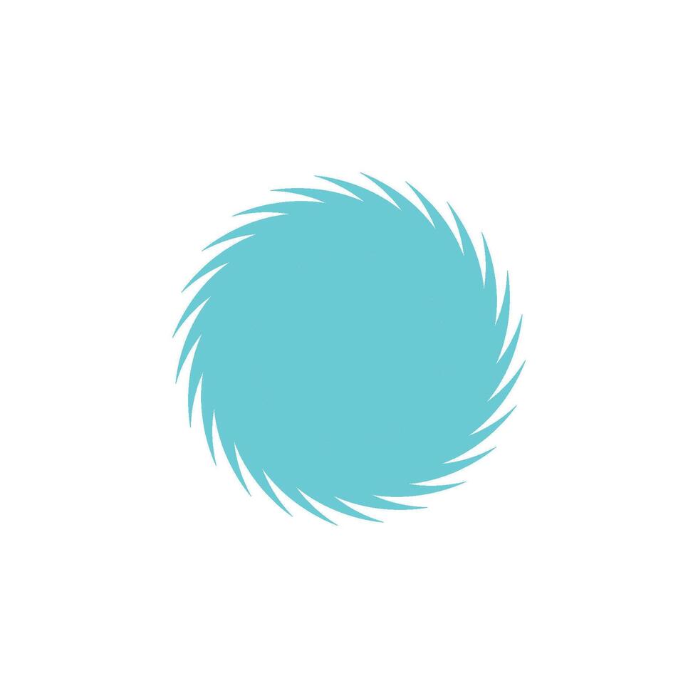 A blue circle with a small wave in the middle vector
