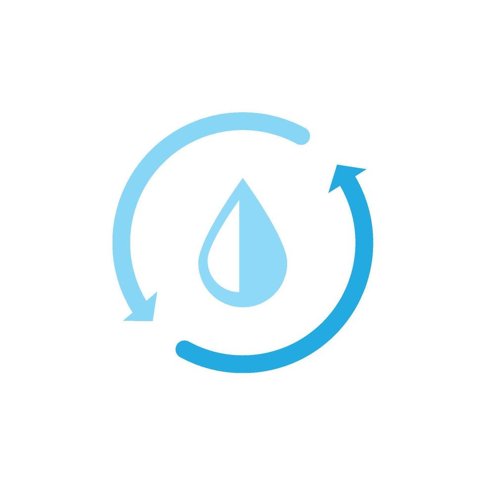 Water drop recycling icon illustration vector