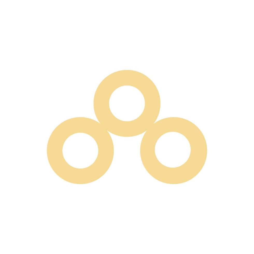 A yellow circle with four rings on it vector