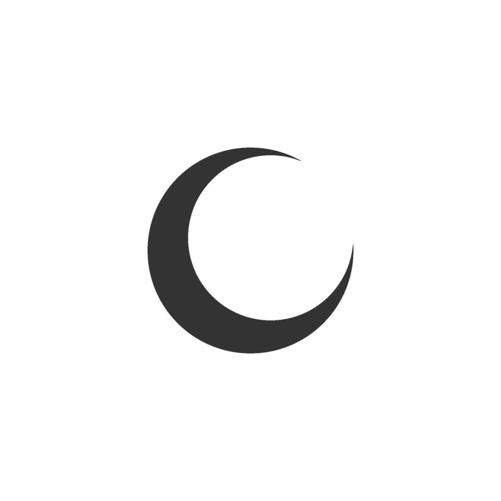 A black and white crescent on a white background vector