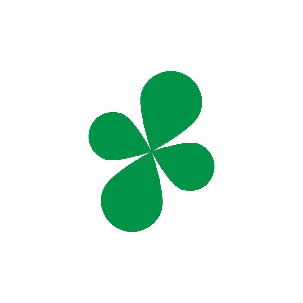 A green four leaf clover on a white background vector
