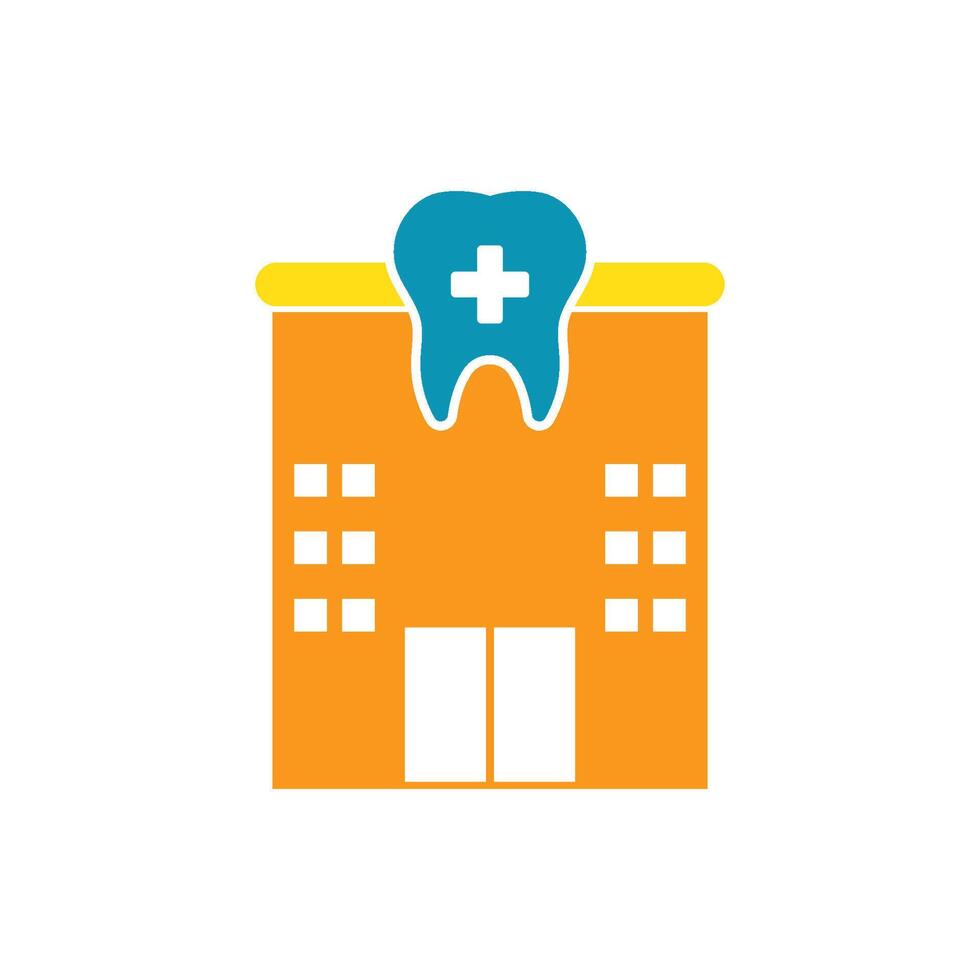 A tooth is on top of a building vector