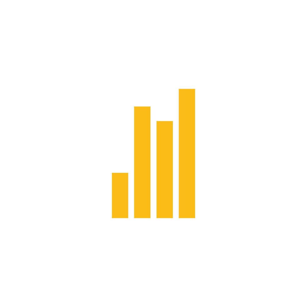 A yellow bar graph on a white background vector