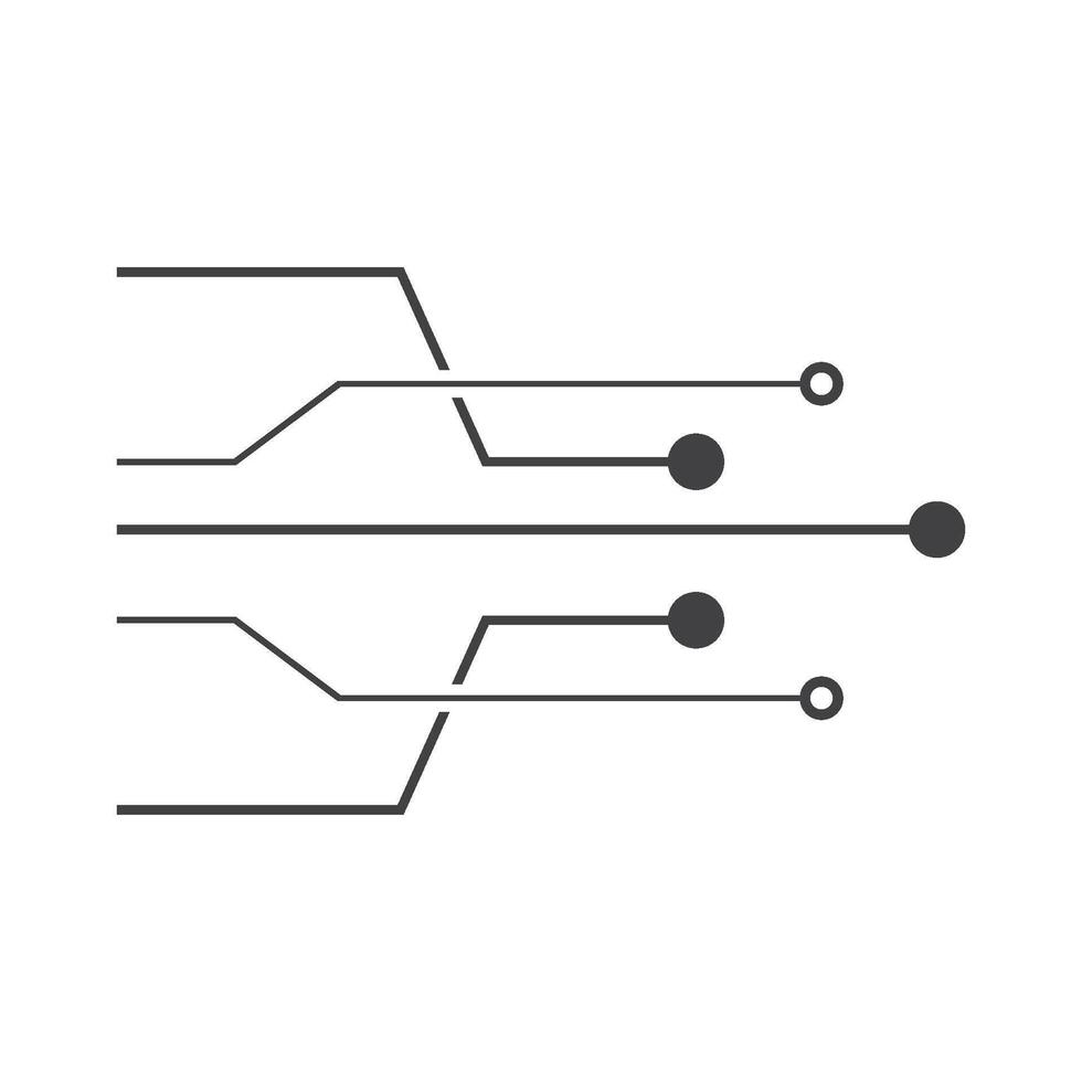 A black and white illustration of a circuit board vector