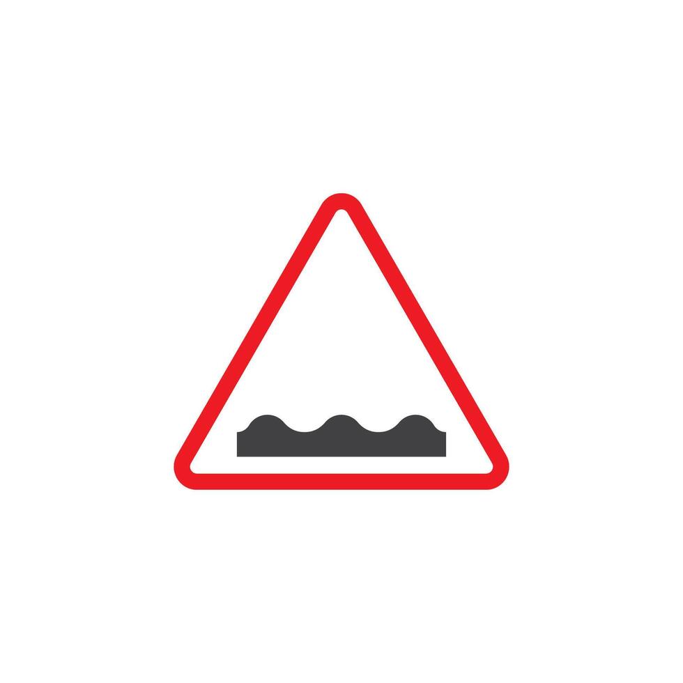 A warning sign with a wave on it vector