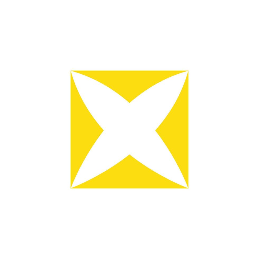 A yellow and white logo with a cross in the middle vector