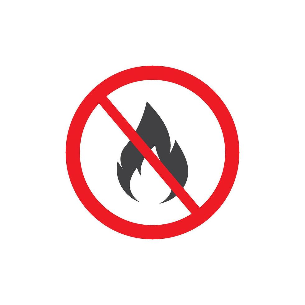 No fire sign on white background vector