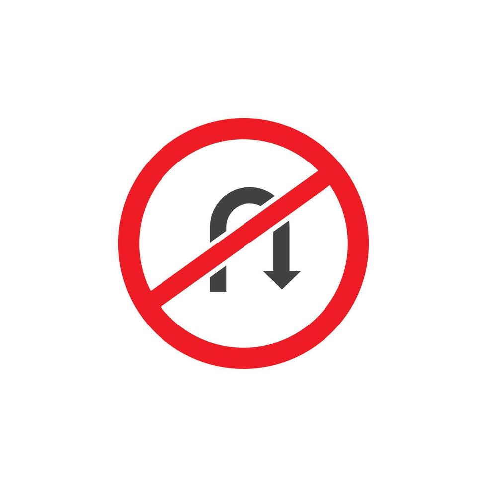 No turn sign on white background vector