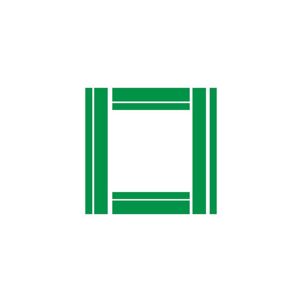A green square with a white border vector