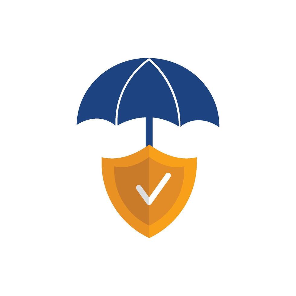 An umbrella with a check mark on it vector