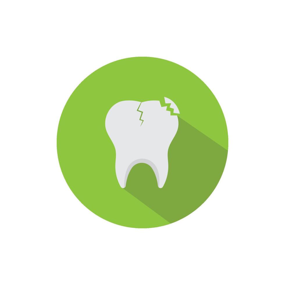 A tooth with a broken tooth in the middle of it vector