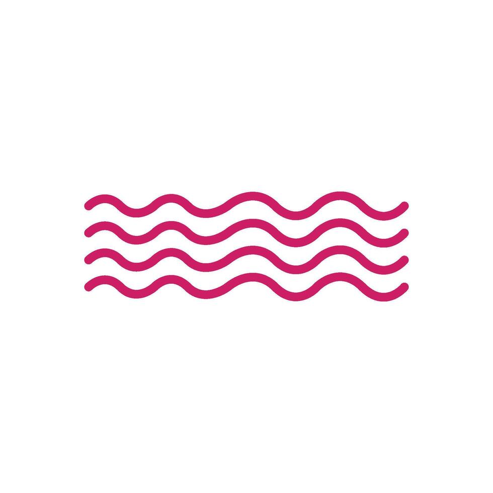 A wave logo with pink lines vector