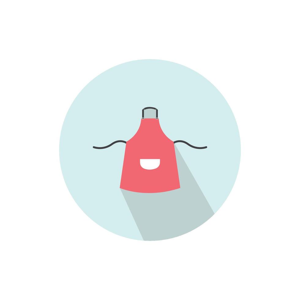 A red apron with a long shadow on a white background vector