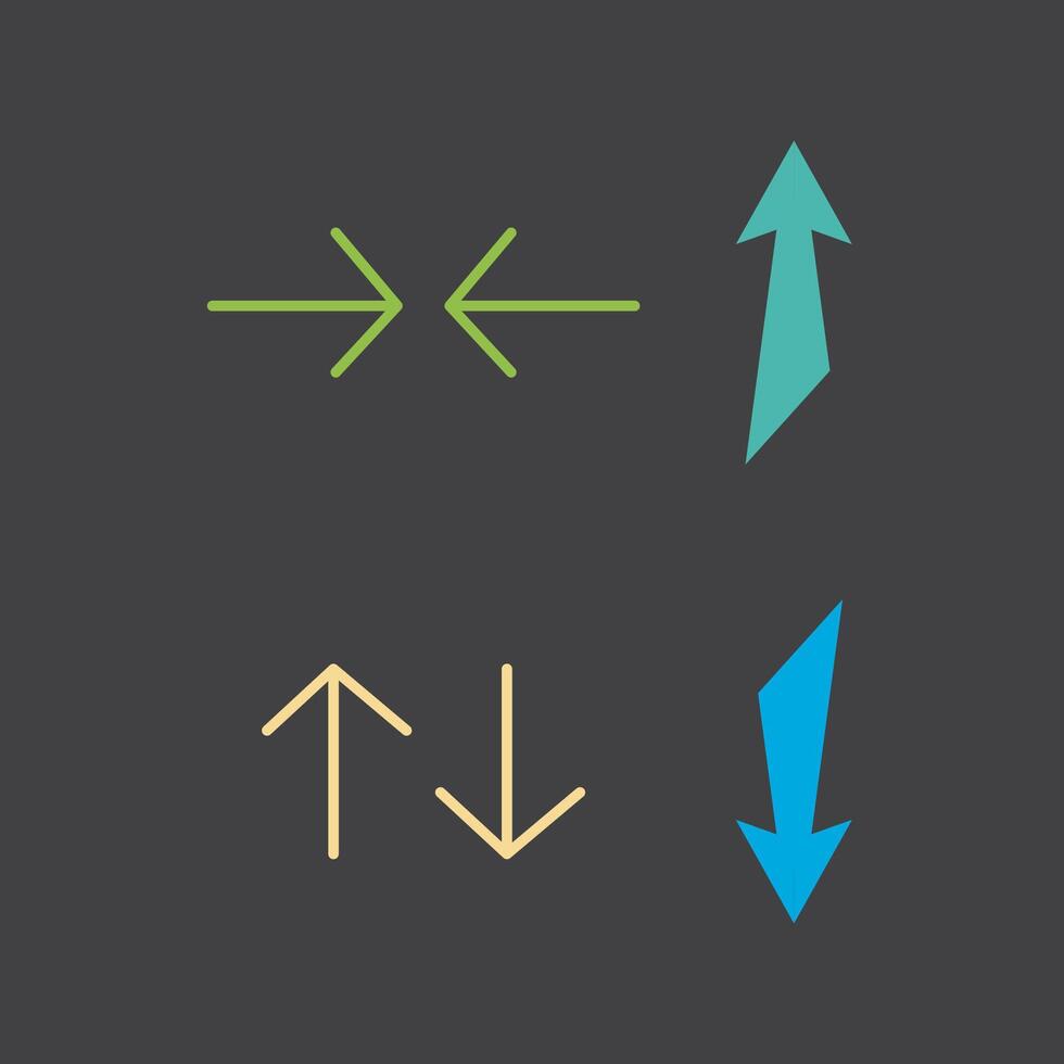 Arrows pointing in different directions on a gray background vector