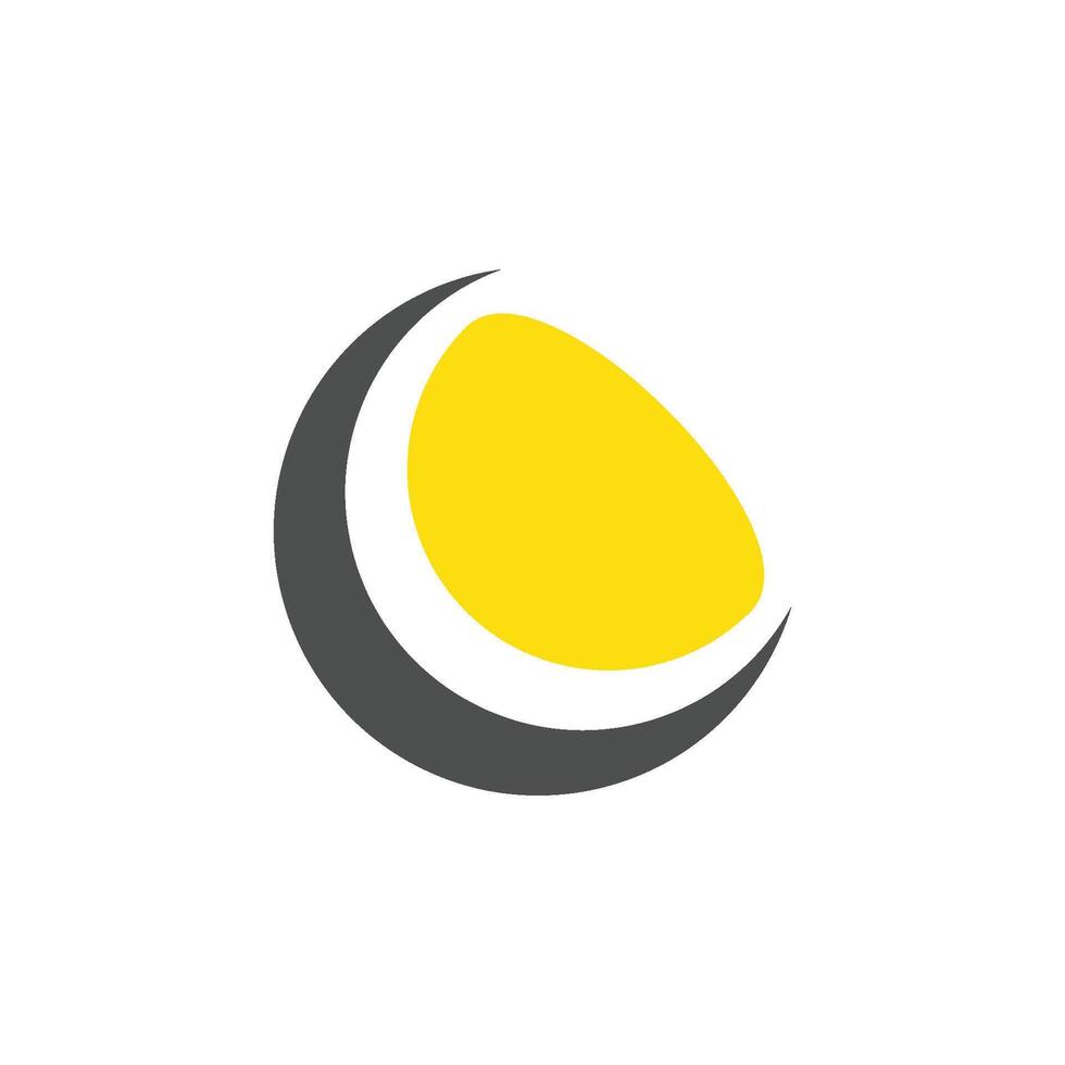 A yellow and gray logo with a circle vector