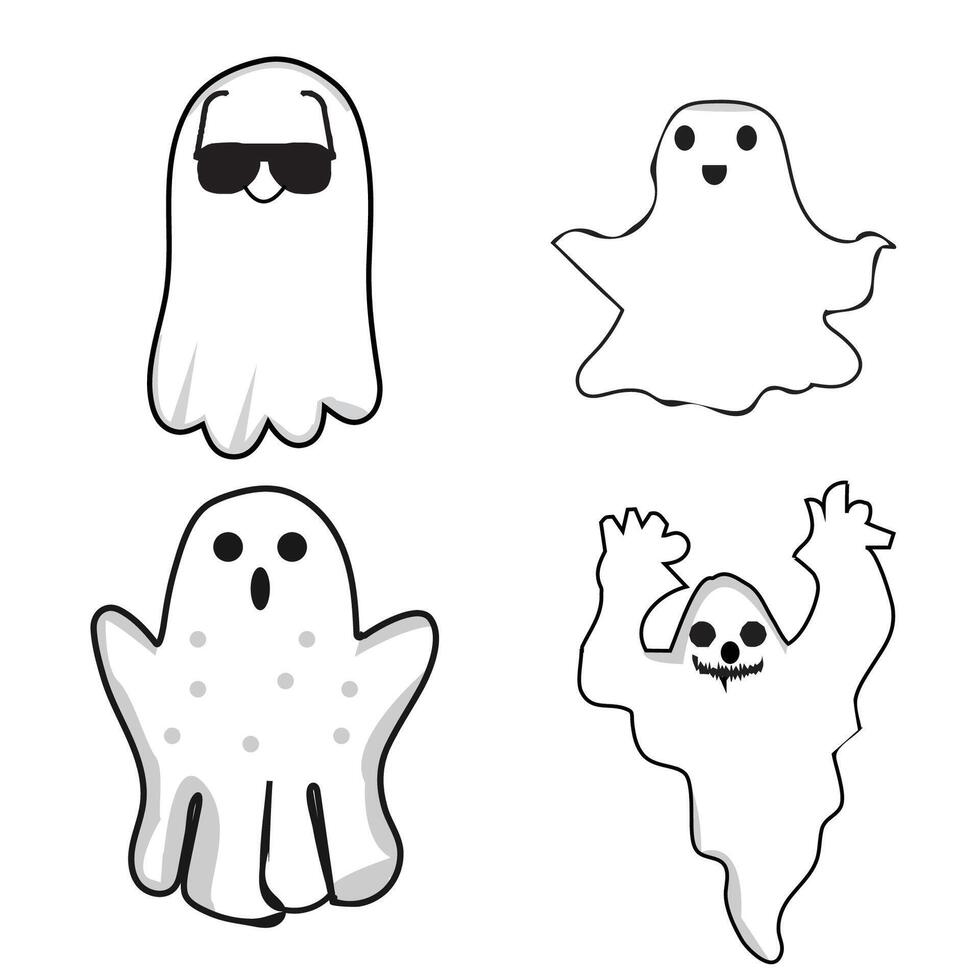 boo white custom design horror vector