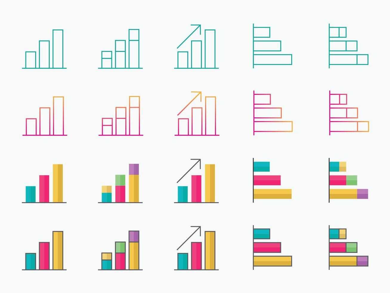 Bar Chart Flat Icon, stroke icon. Pixel Perfect. For Mobile and Web. vector