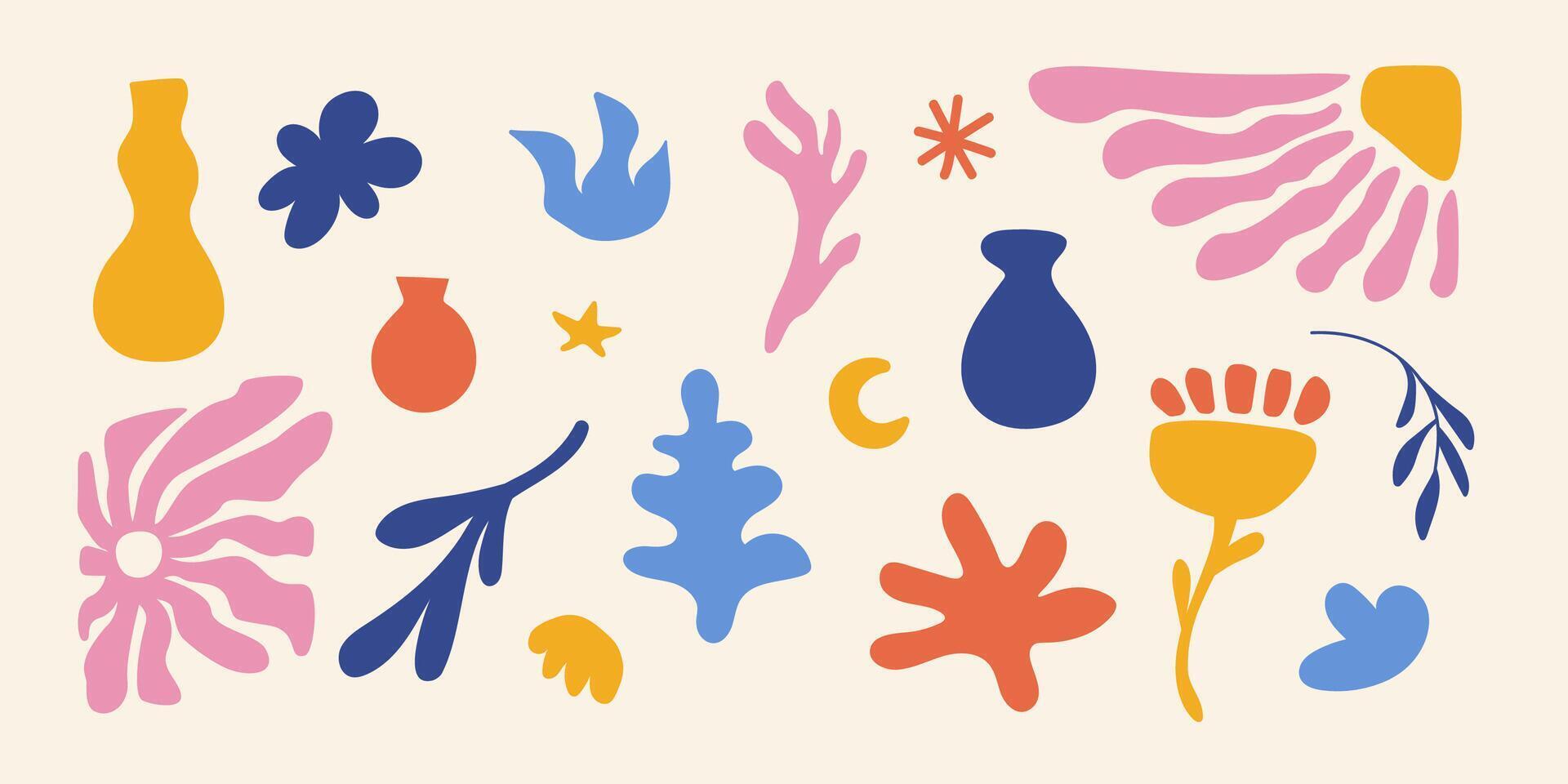 Hand drawn abstract shape collection vector
