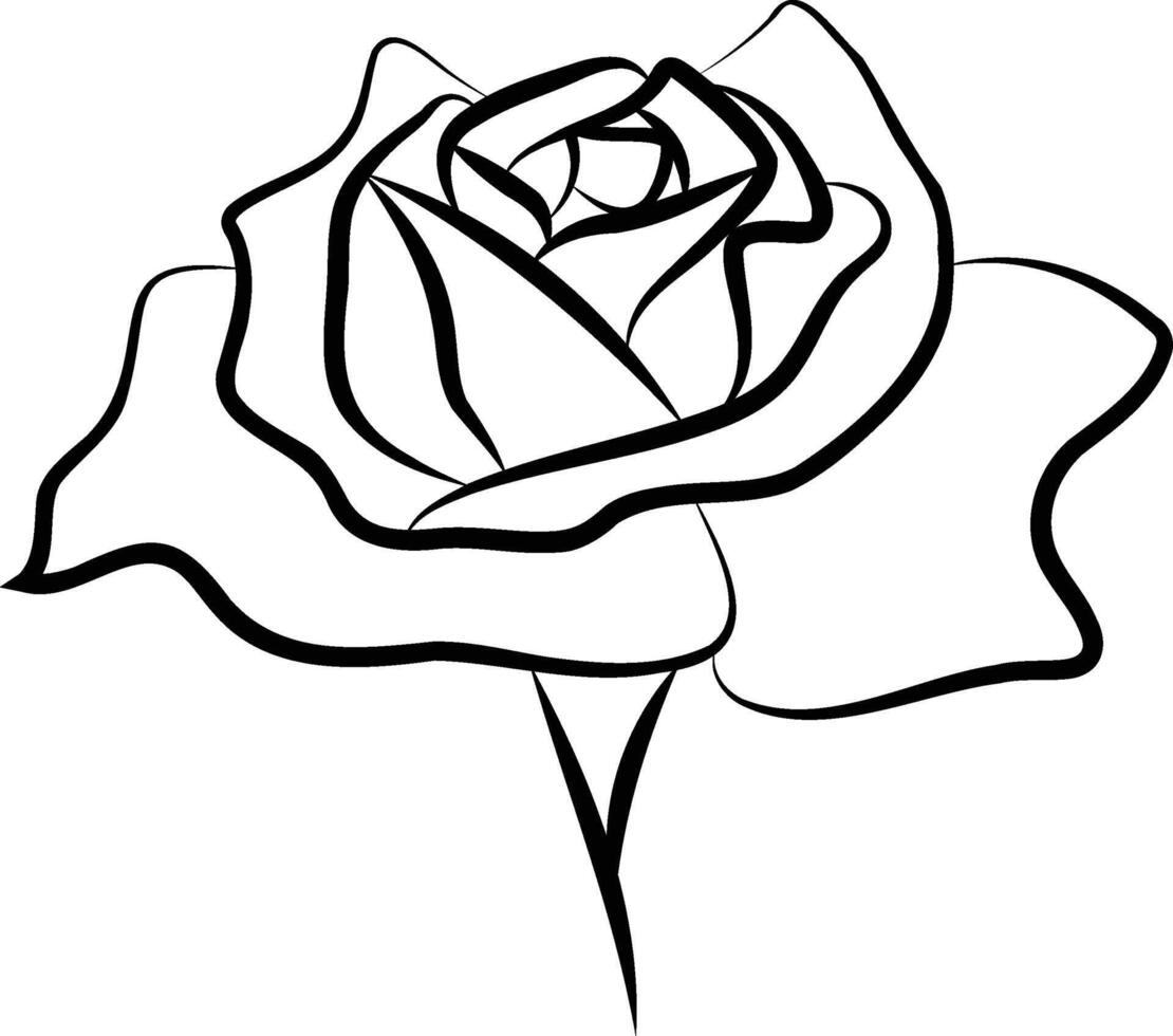 Rose flower drawing clip art vector