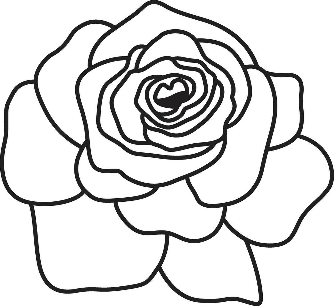 Rose flower drawing clip art vector
