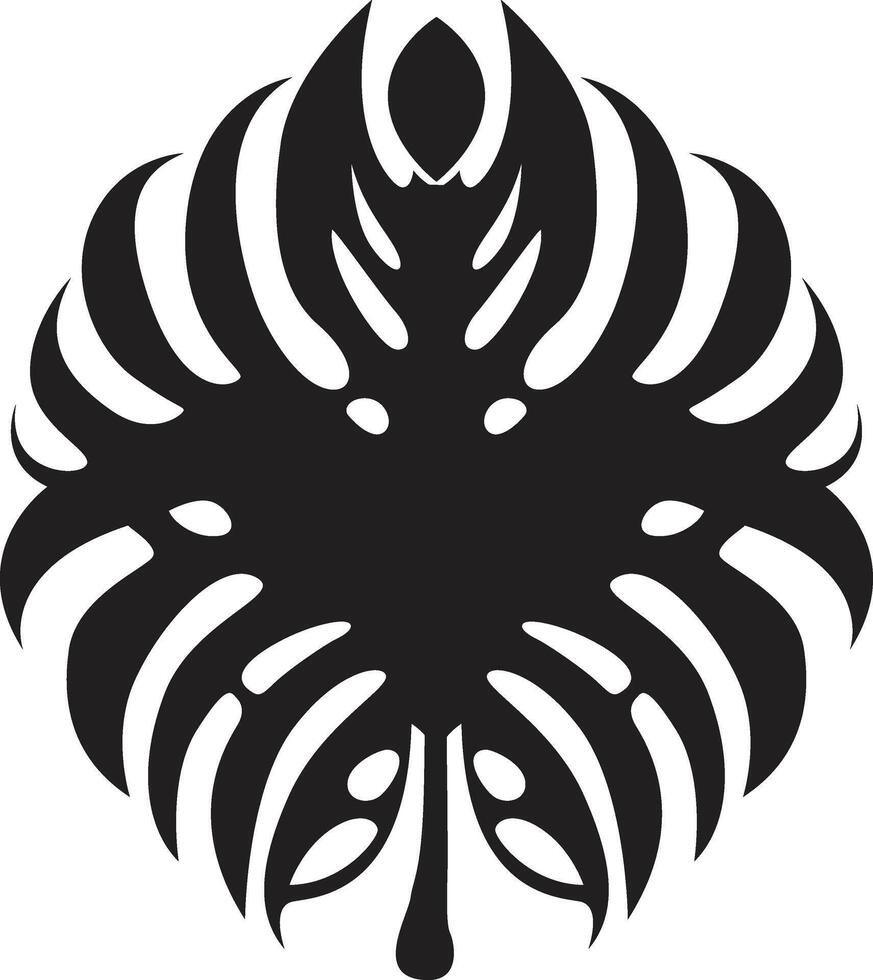 Geometrical monstera leaf drawing clip art vector