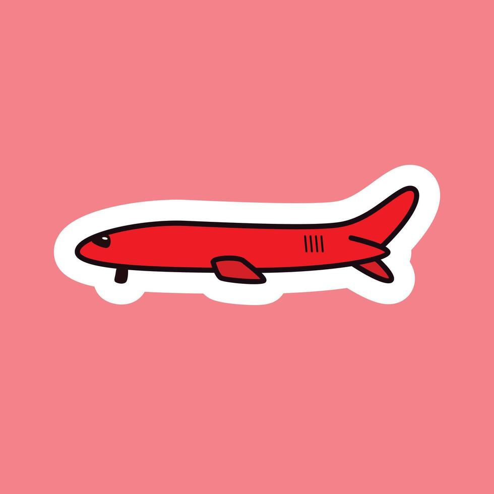 Stylish Plane Sticker Design vector
