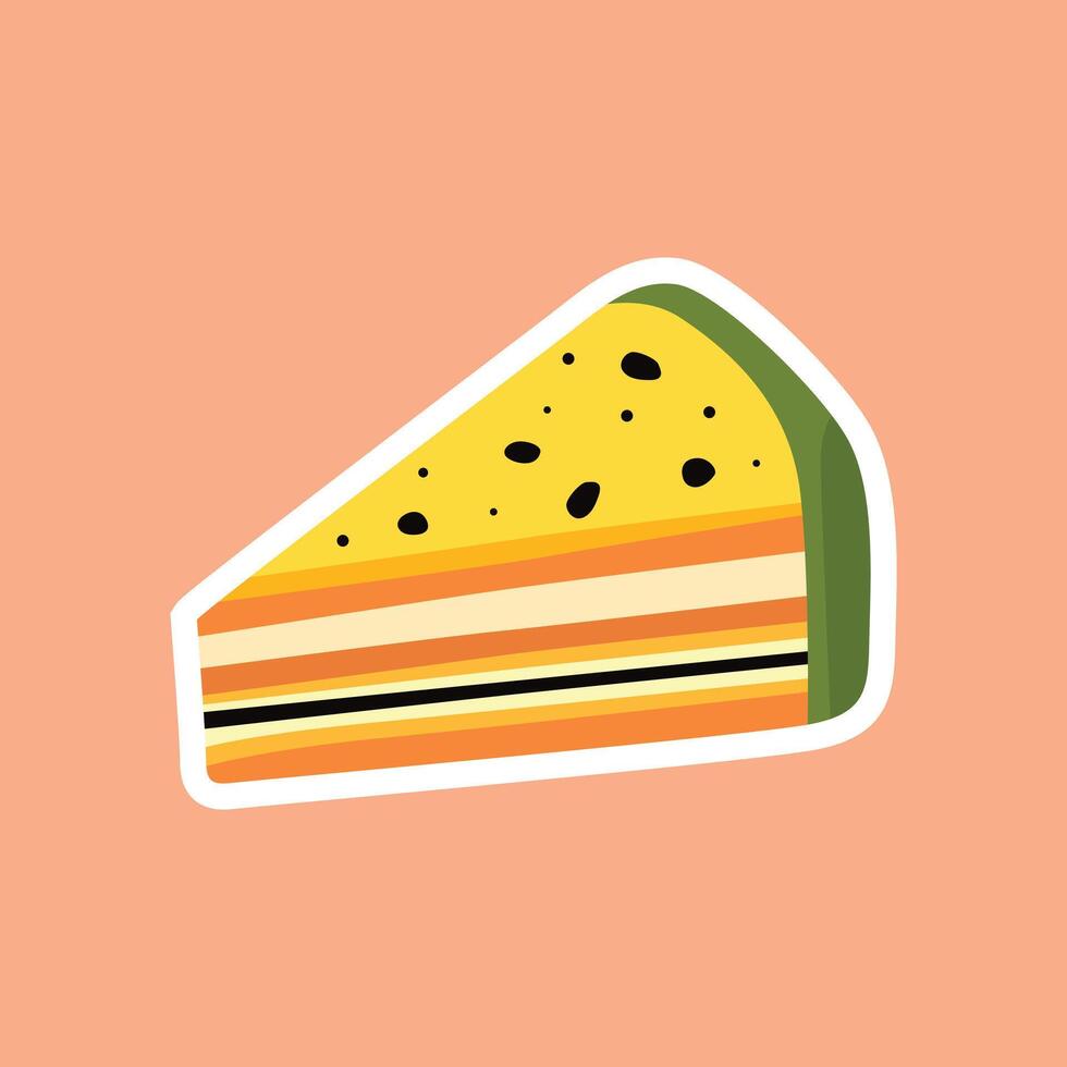 Elegant and Sweet Cake Triangle Sticker Design vector