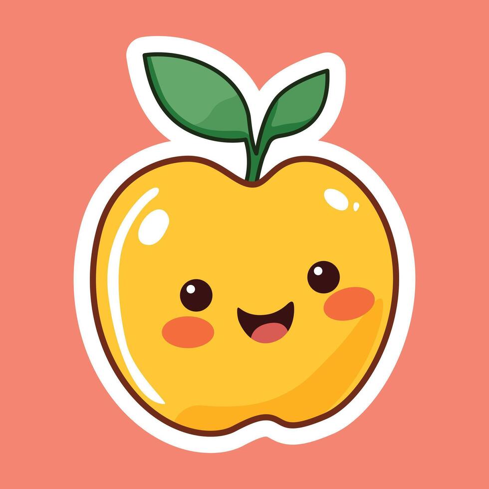 Cute and Minimalist Apple Sticker Design vector
