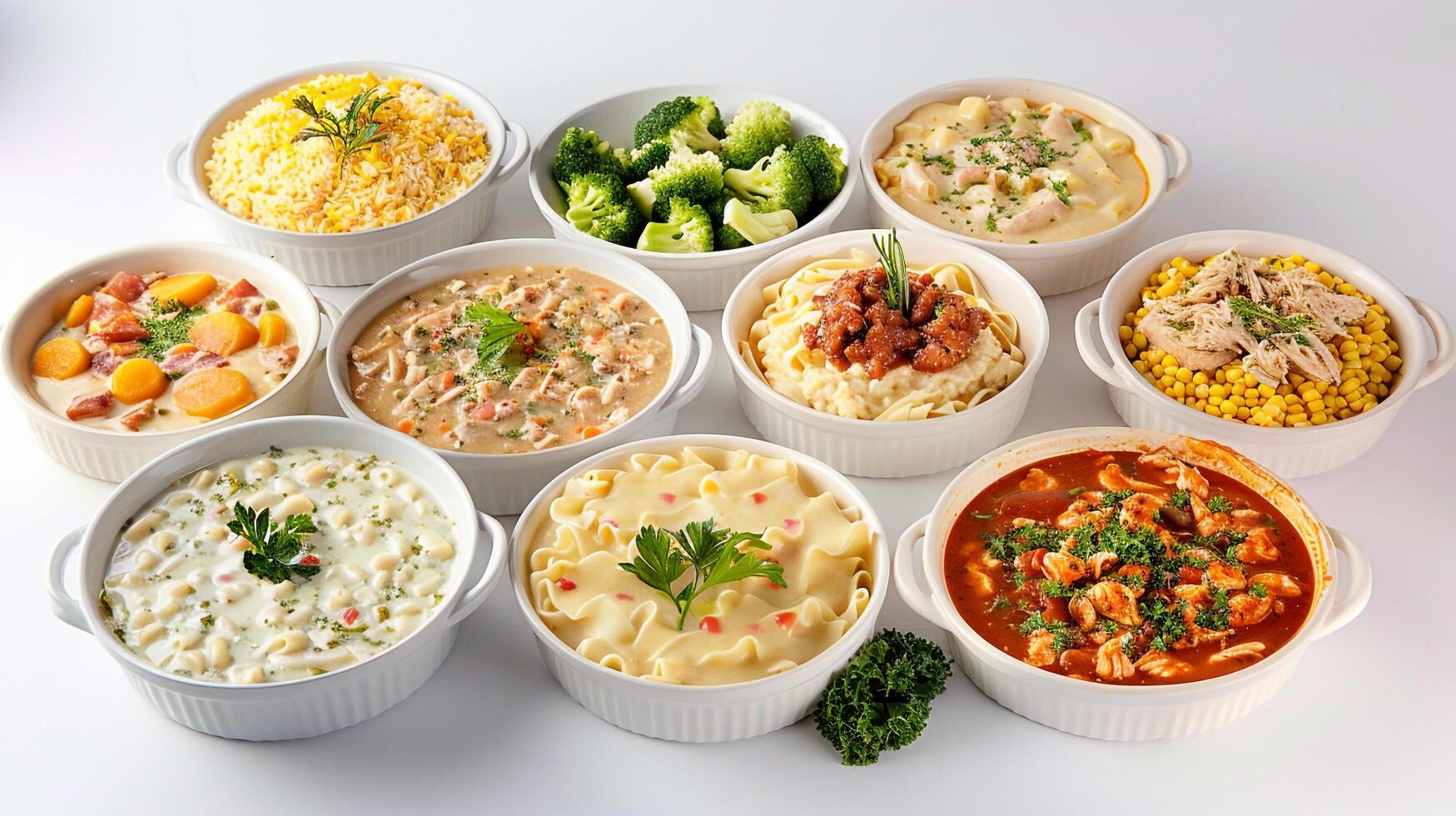 visually stunning collage showcasing a variety of prepared emergency meals from Augason Farms photo
