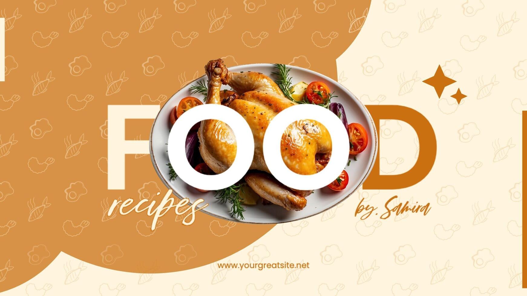 Orange Illustration Modern Cooking Page Facebook Cover template