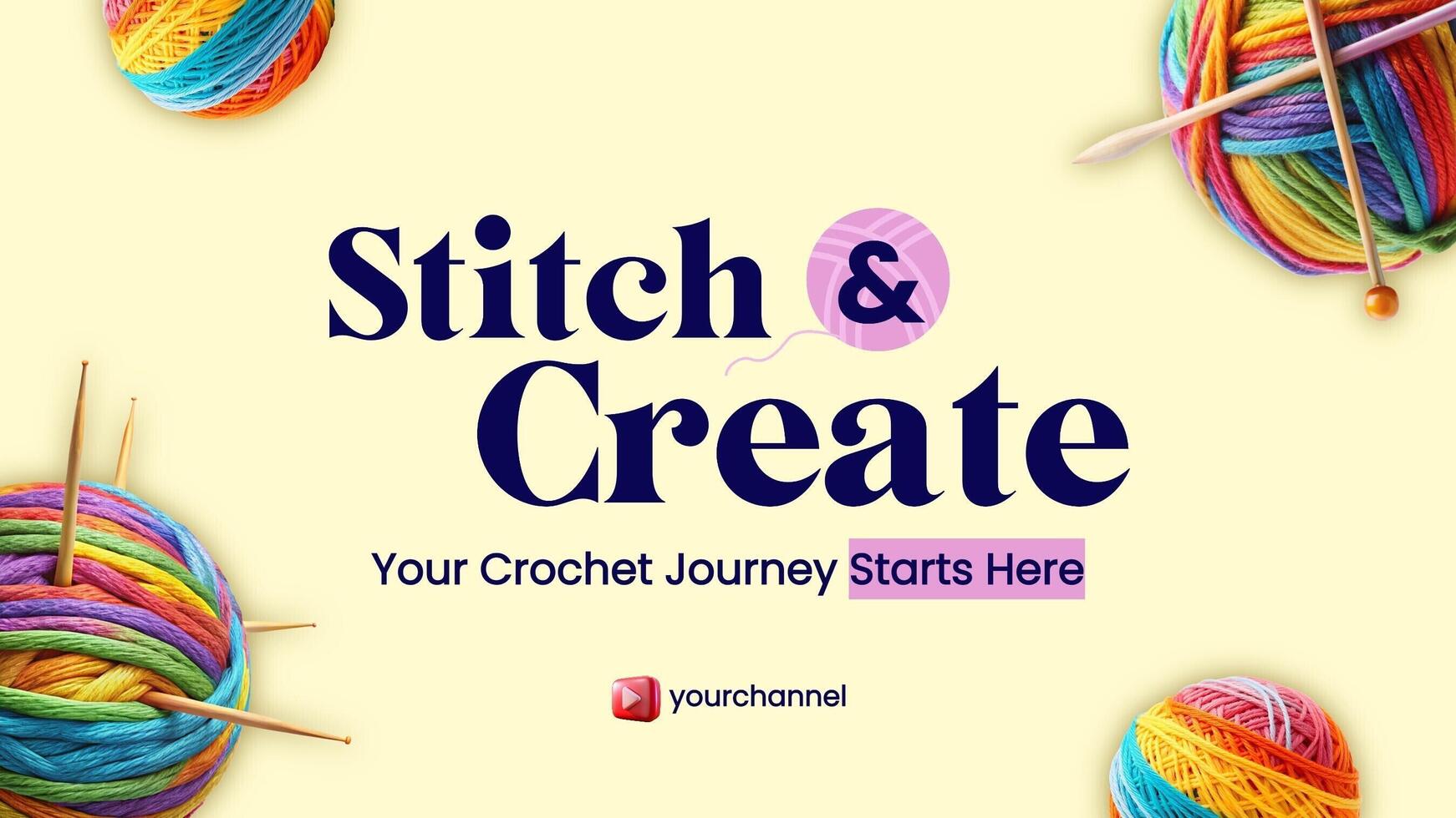 Crochet Craft Youtube Banner template