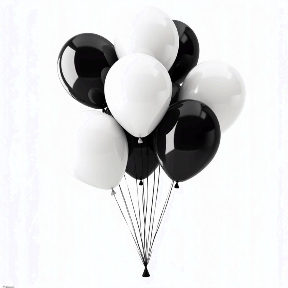 Set of Realistic Isolated Colorful Balloons on White Background photo