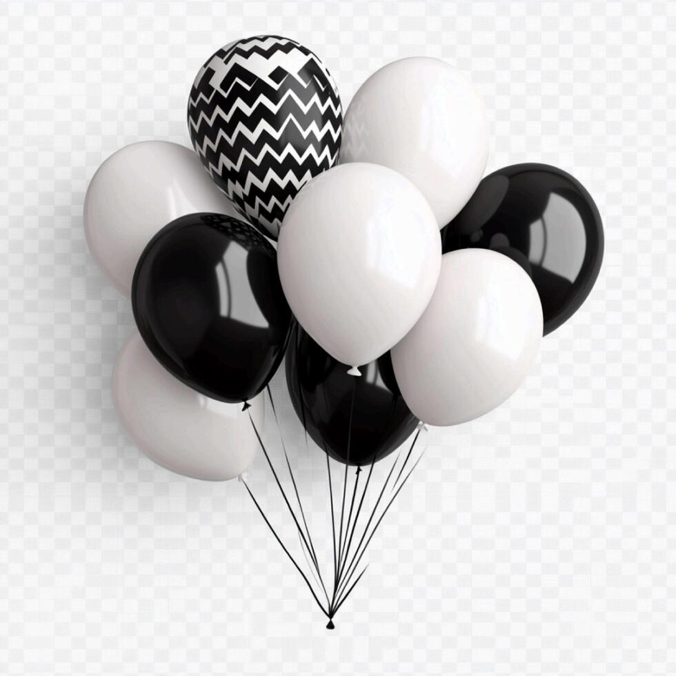Set of Realistic Isolated Colorful Balloons on White Background photo