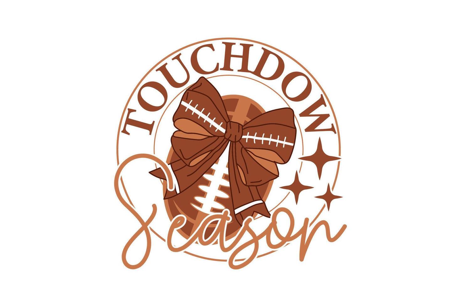 Retro Fall Football Touchdown Season EPS T-shirt Design vector