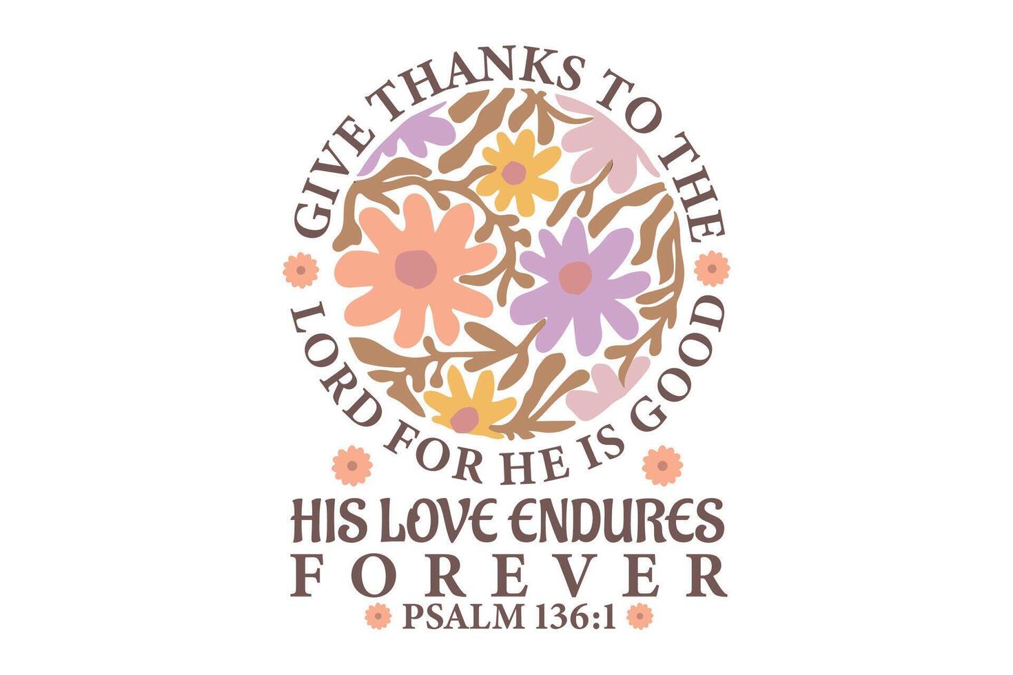 Christian Boho Abstract Flowers EPS T shirt Design vector