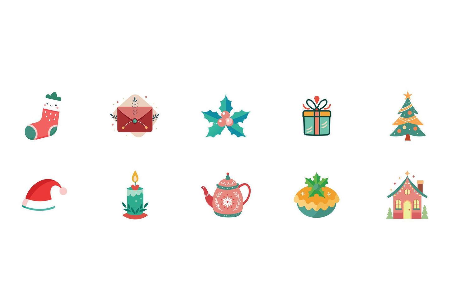 chirstmas icon bundle vector