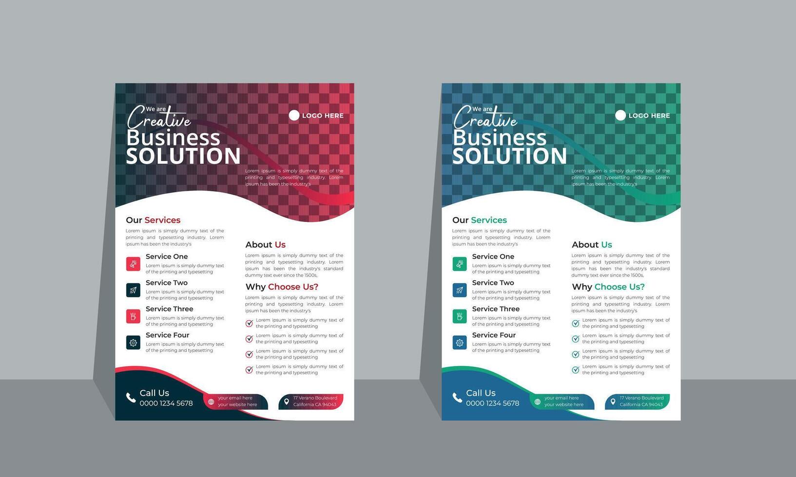 Professional Colorful flyer design template, Modern corporate business poster design vector