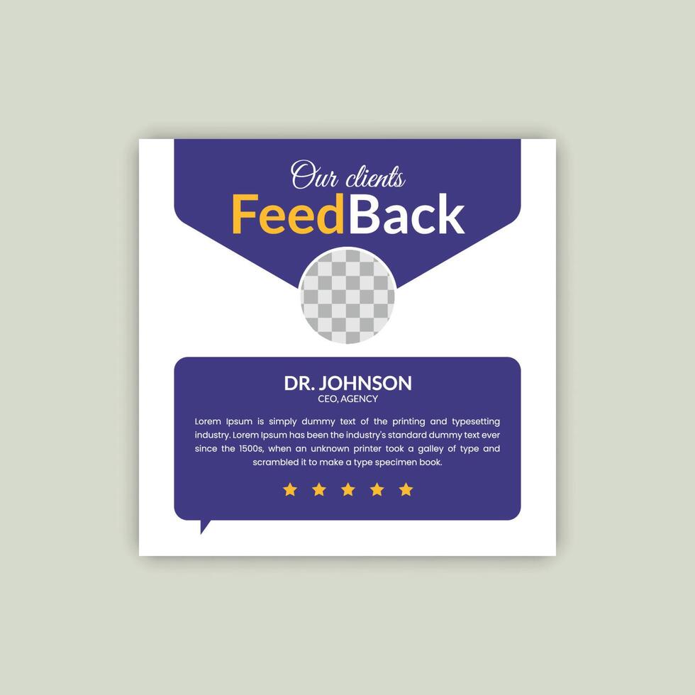 testimonial social media post web banner template vector