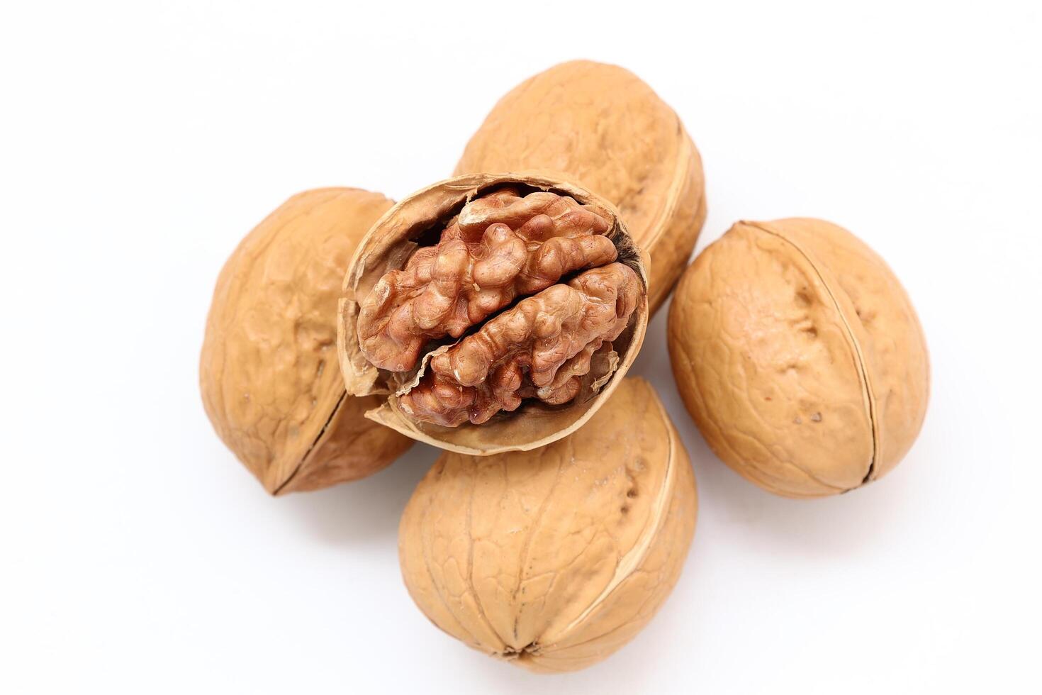 Walnut nut isolate on white background photo
