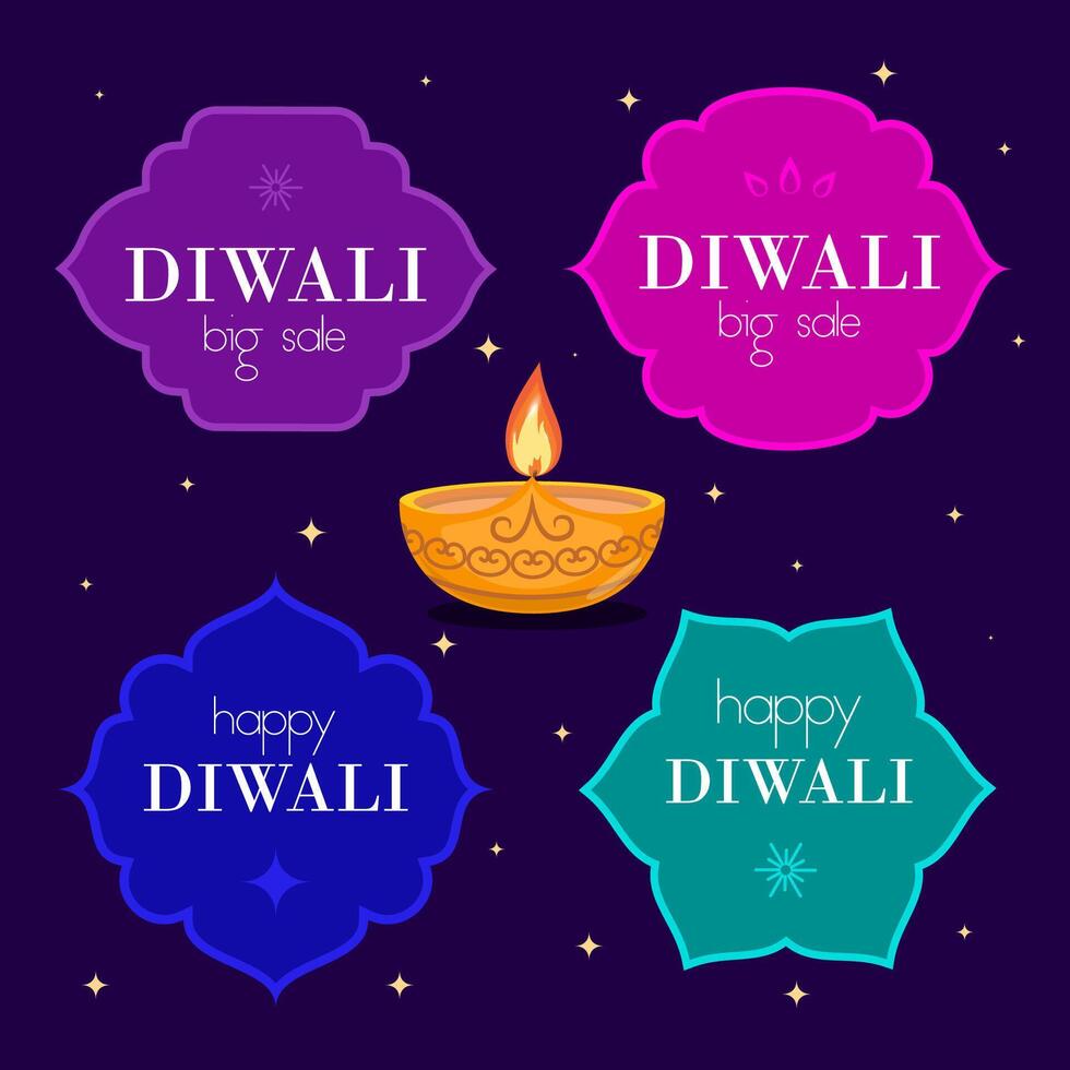 Happy Diwali, festival of light. Big sale. Poster, banner and social media template. Modern concept minimalist design. illustration vector